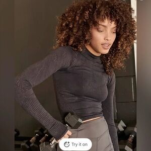 FP Movement by Free People Charcoal Long Sleeve Top